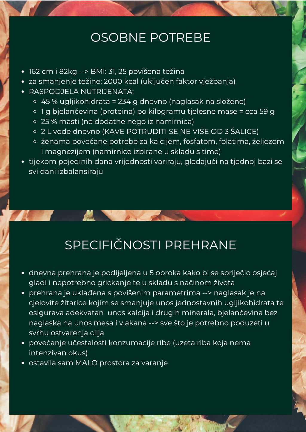 PERSONALIZIRANI PLAN PREHRANE