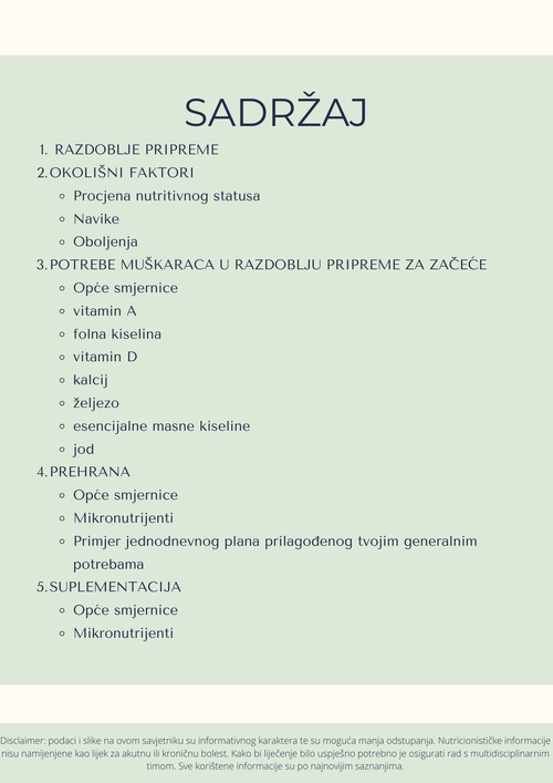 KAKO SE PREHRANOM PRIPREMAM  ZA ZAČEĆE